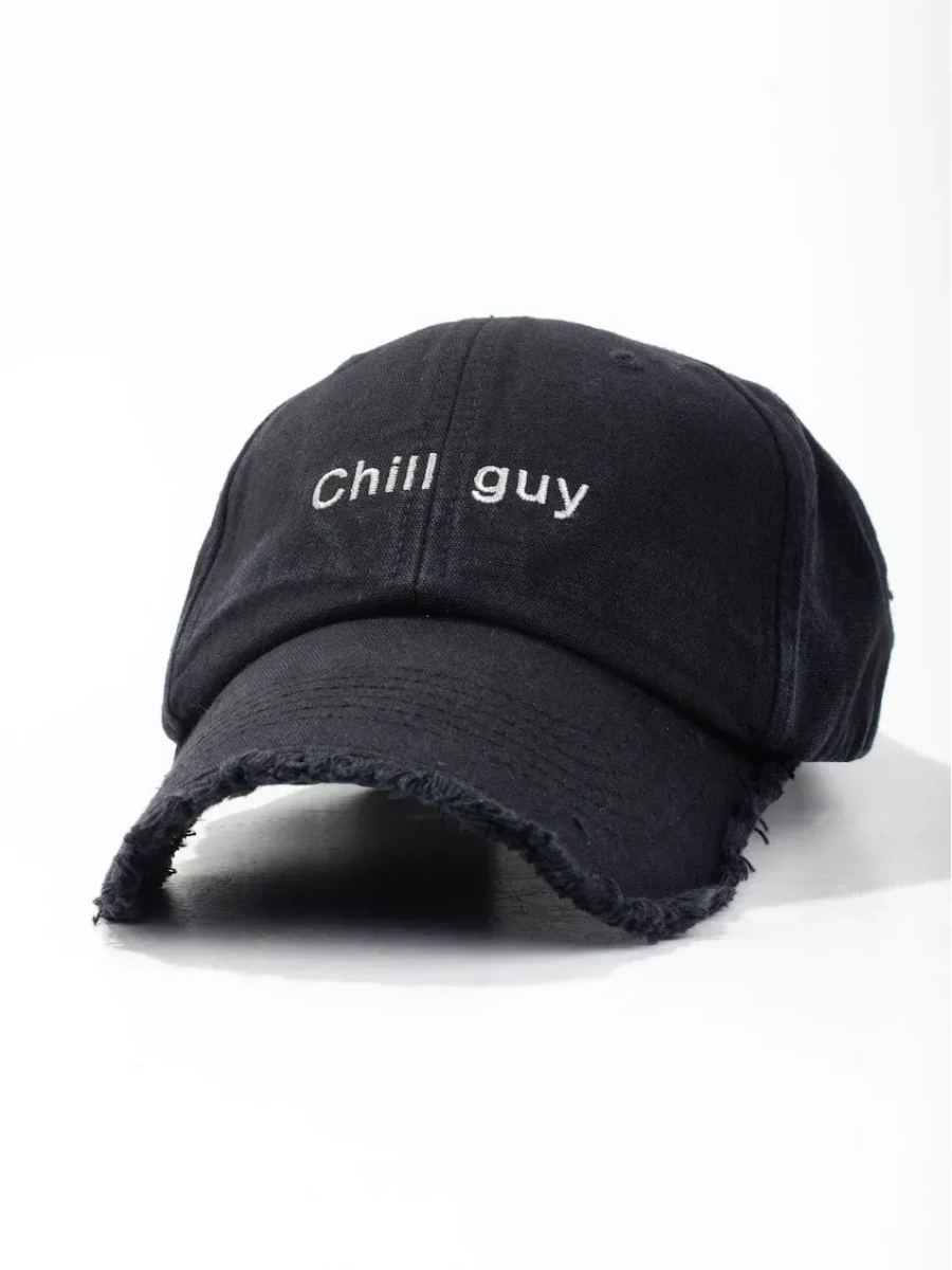Кепка форхед з написом "Chill Guy" унісекс чорна ST2013-1