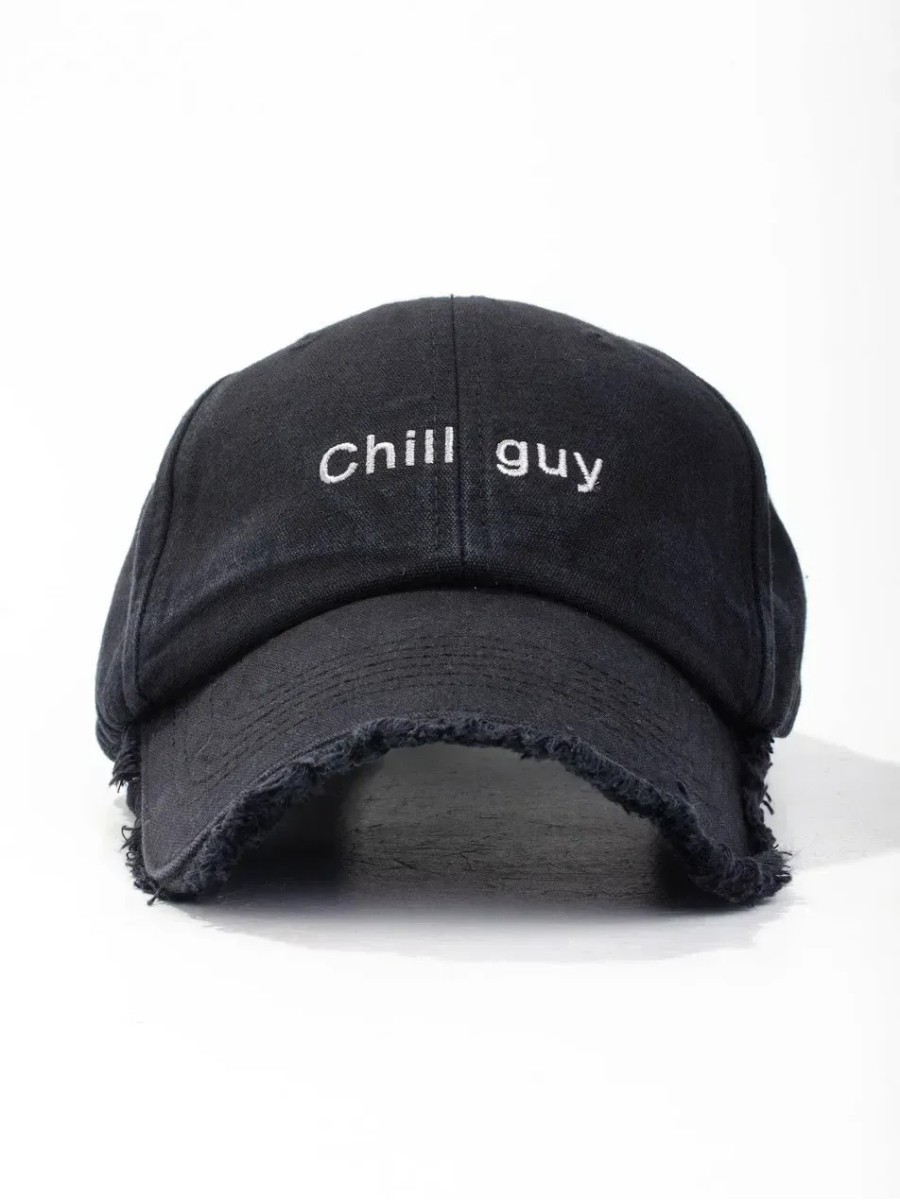 Кепка форхед з написом "Chill Guy" унісекс чорна ST2013-1