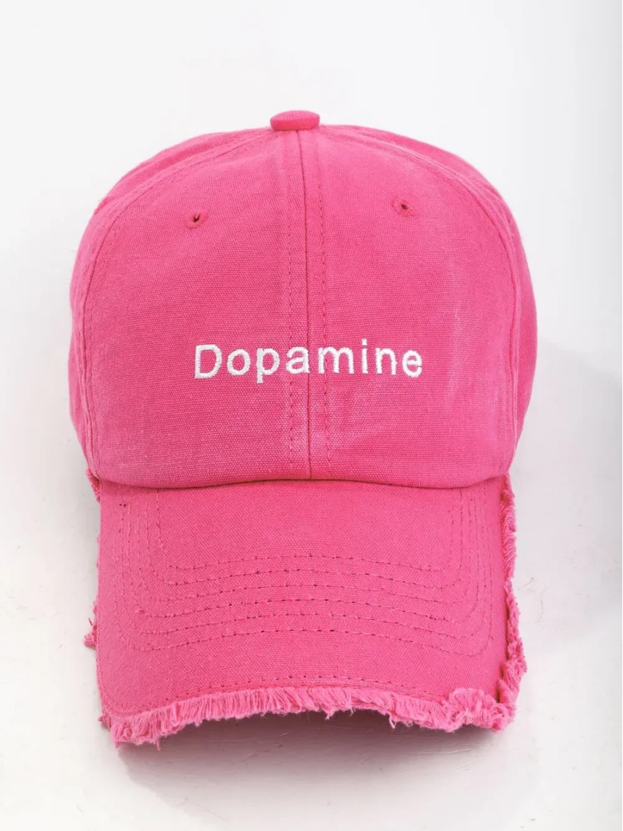 Кепка форхед з написом "Dopamine" унісекс малиновий ST2014-2