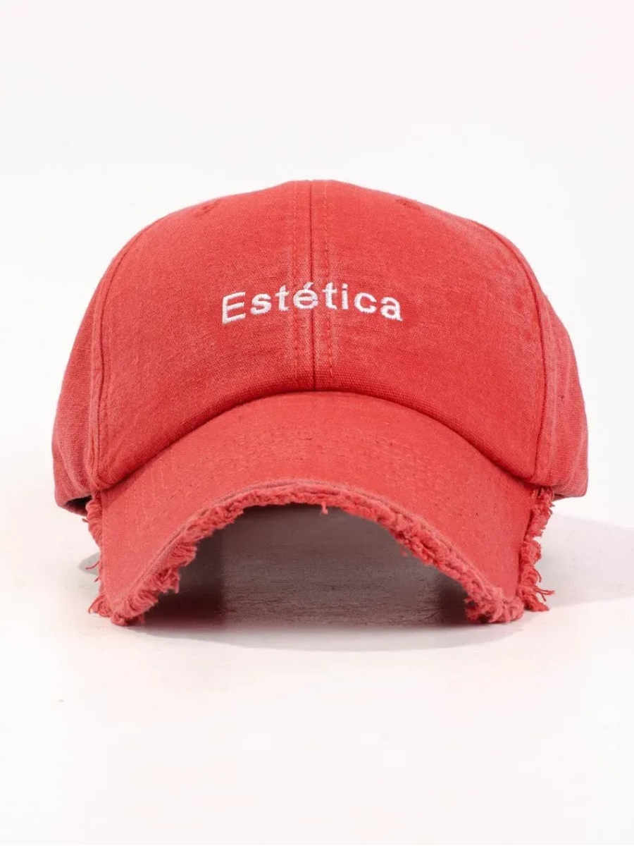 Кепка форхед з написом ESTETICA унісекс червона ST2015-2